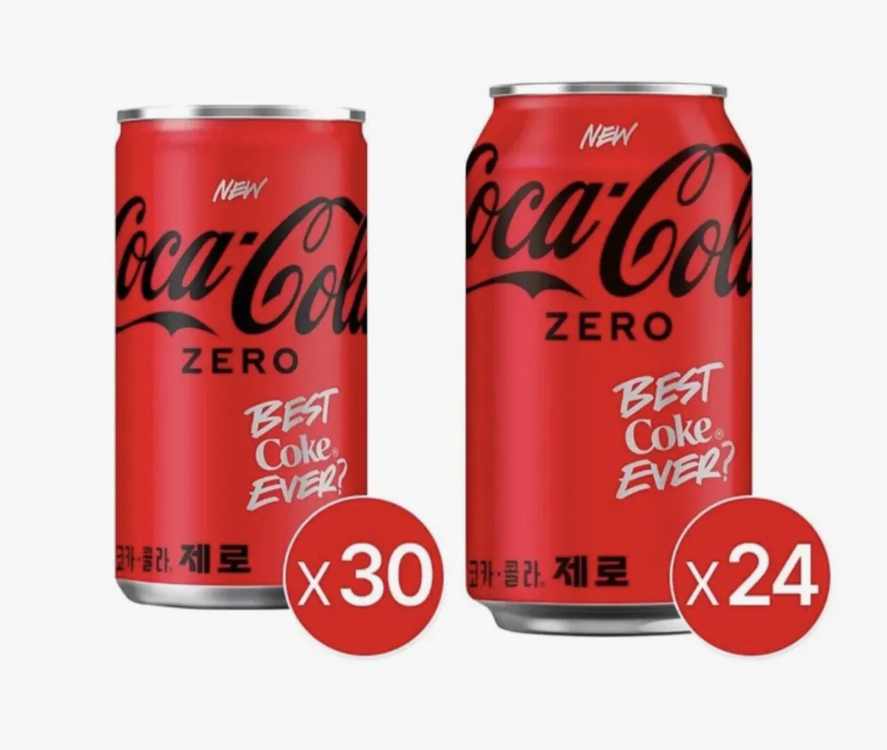 코카콜라 제로 350ml캔 24개입+코크제로 190ml캔 30입