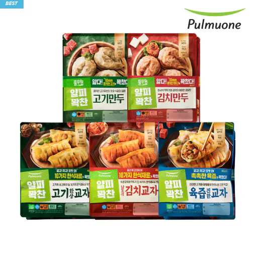 풀무원 얄피꽉찬 얇은피만두400g 12봉 (고기/김치/고기교자/김치교자/육즙진한교자)